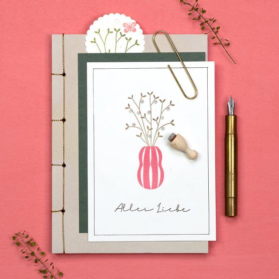 5x Stempel | Vase Streifen