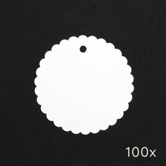 1x 100 Papieranhänger | Wellenrand