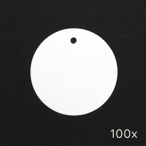 1x 100 Papieranhänger | Rund 50 mm