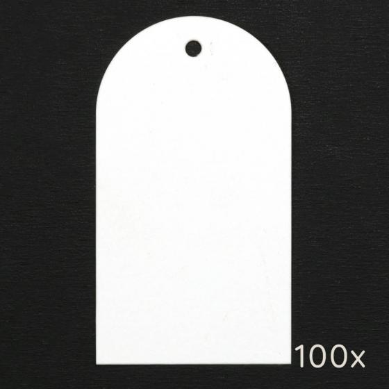 1x 100 Papertags | Luggage label semicircular