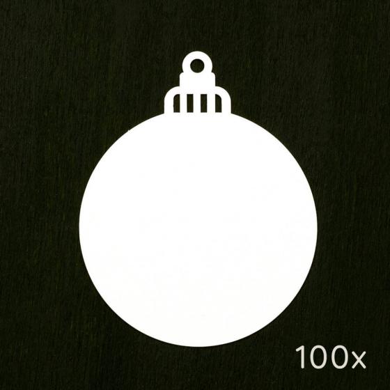 1x 100 Papieranhänger | Weihnachtskugel klein