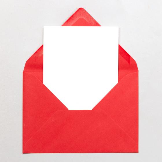 5x 5 Klappkarten mit Umschlag | Weiß mit Rot