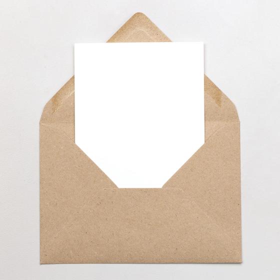 5x 5 Klappkarten mit Umschlag | Weiß mit Kraft