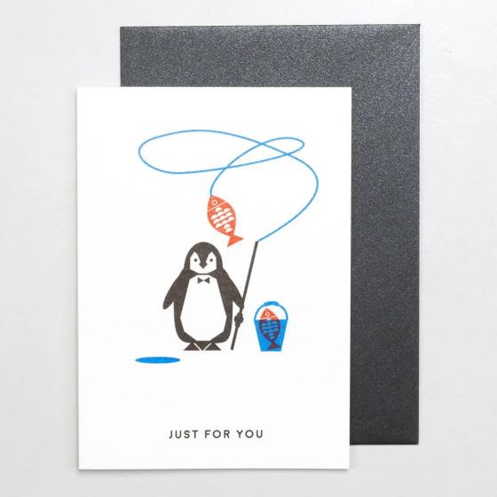 5x Karte Pinguin - Just for You