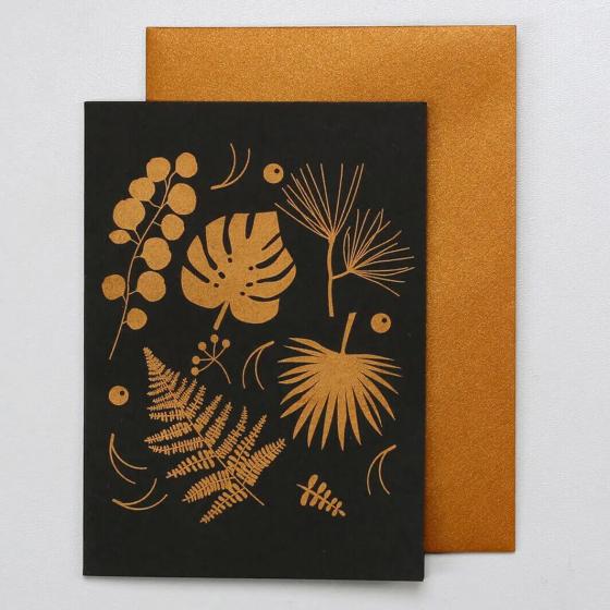 5x Card | Black & Gold Leaf Collection