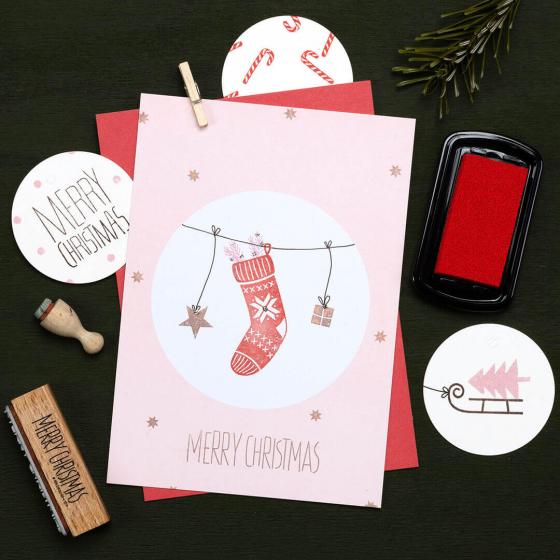 5x Stempel | Merry Christmas 2