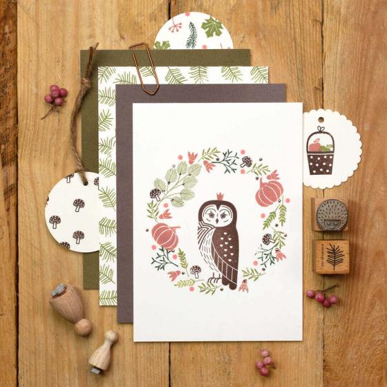 5x Stamp | Tawny owl