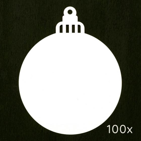 1x 100 Papieranhänger | Weihnachtskugel groß