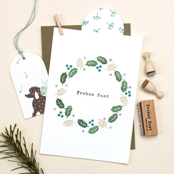 5x Stempel | Frohes Fest klassisch